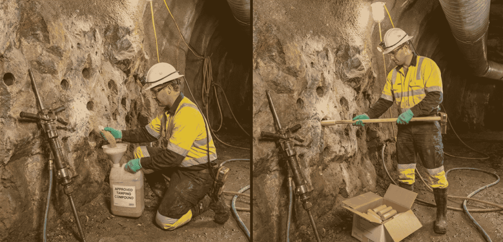 Bulk tamping compound and capsule tampings compared for underground mining blast-hole applications